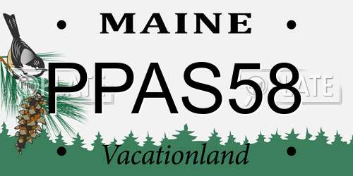 PPAS58 Maine License Plate