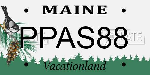 PPAS88 Maine License Plate