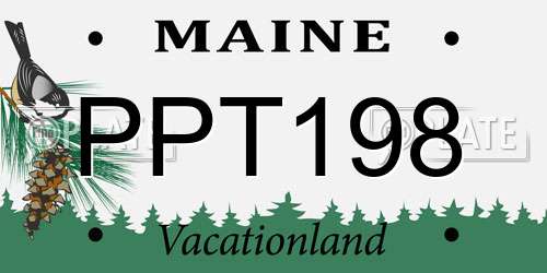 PPT198 Maine License Plate