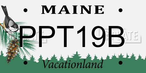 PPT19B Maine License Plate