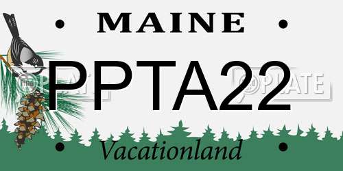 PPTA22 Maine License Plate