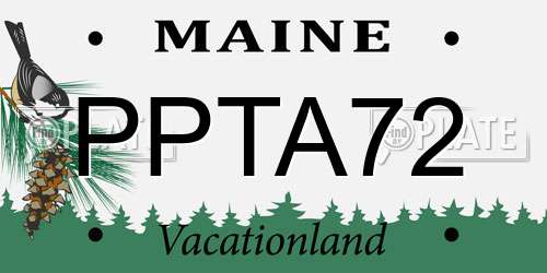 PPTA72 Maine License Plate