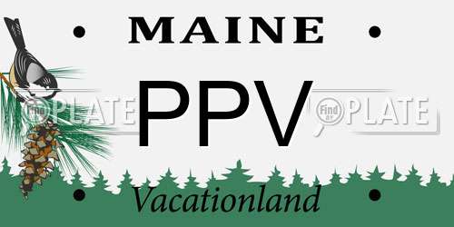 PPV Maine License Plate