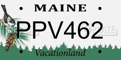 PPV462 Maine License Plate