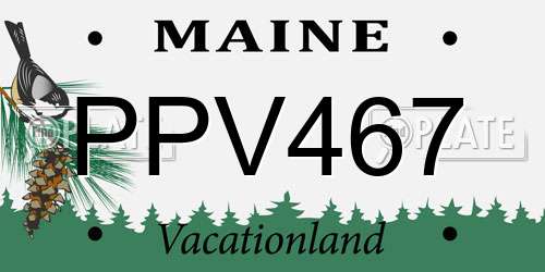 PPV467 Maine License Plate