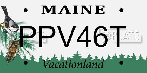 PPV46T Maine License Plate