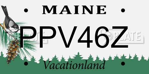 PPV46Z Maine License Plate