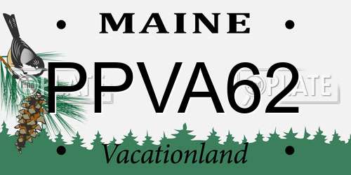 PPVA62 Maine License Plate
