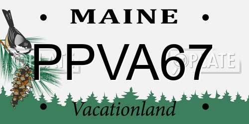 PPVA67 Maine License Plate