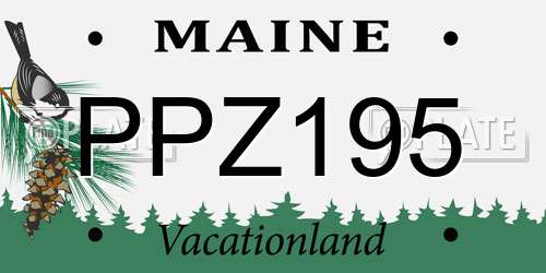 PPZ195 Maine License Plate