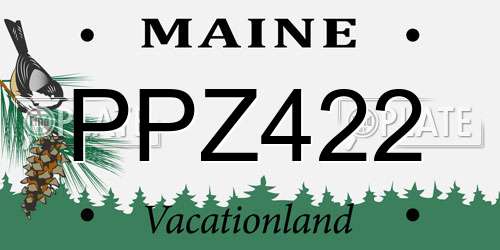 PPZ422 Maine License Plate