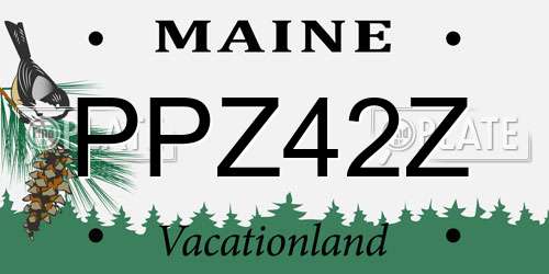 PPZ42Z Maine License Plate