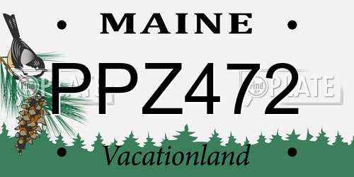 PPZ472 Maine License Plate