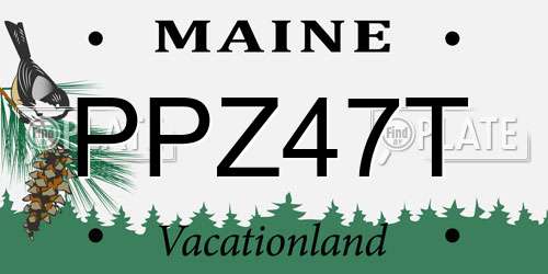 PPZ47T Maine License Plate