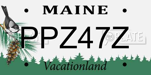 PPZ47Z Maine License Plate