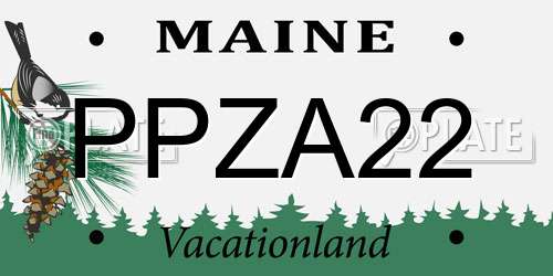 PPZA22 Maine License Plate