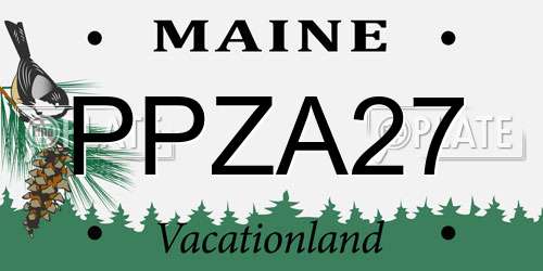 PPZA27 Maine License Plate