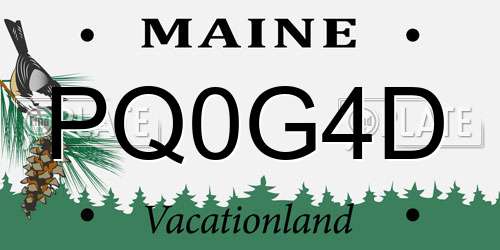 PQ0G4D Maine License Plate