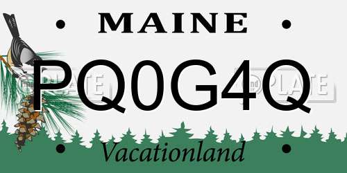 PQ0G4Q Maine License Plate
