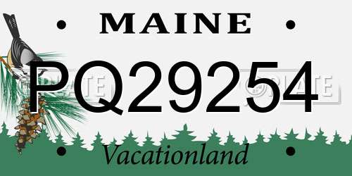 PQ29254 Maine License Plate
