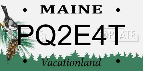 PQ2E4T Maine License Plate