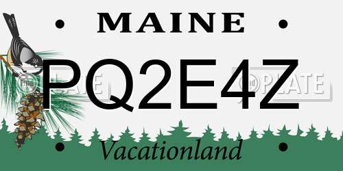 PQ2E4Z Maine License Plate