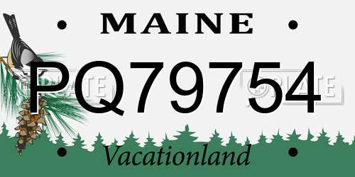 PQ79754 Maine License Plate