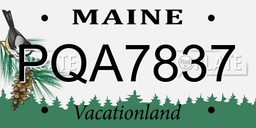 PQA7837 Maine License Plate