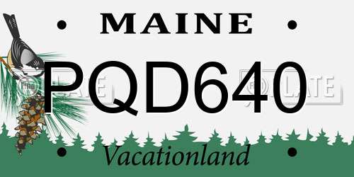 PQD640 Maine License Plate