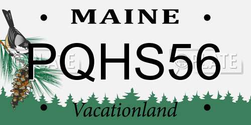 PQHS56 Maine License Plate