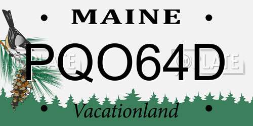 PQO64D Maine License Plate