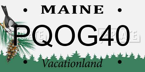 PQOG40 Maine License Plate