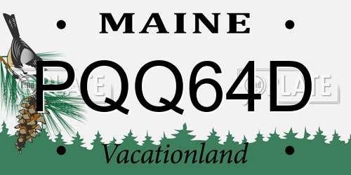 PQQ64D Maine License Plate