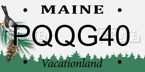 PQQG40 Maine License Plate