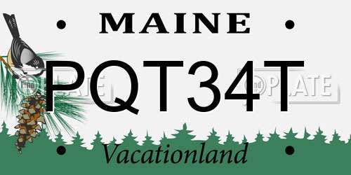 PQT34T Maine License Plate
