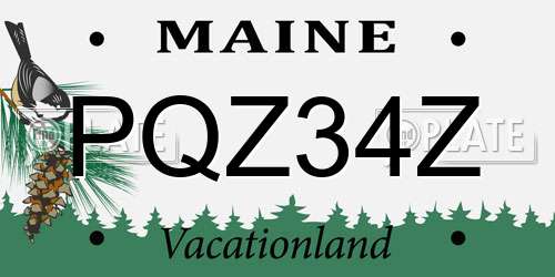 PQZ34Z Maine License Plate