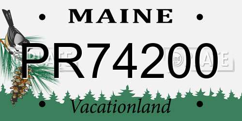 PR74200 Maine License Plate
