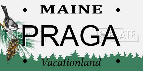 PRAGA Maine License Plate
