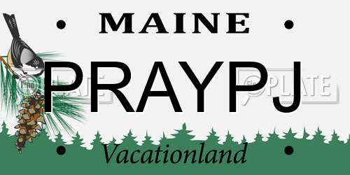 PRAYPJ Maine License Plate