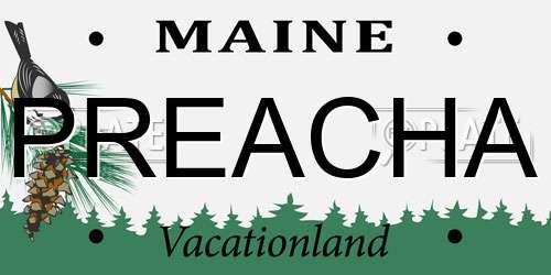 PREACHA Maine License Plate