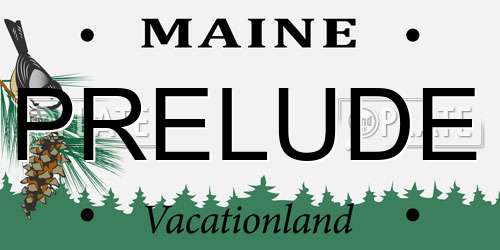 PRELUDE Maine License Plate