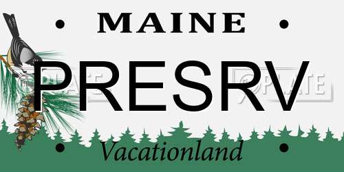 PRESRV Maine License Plate
