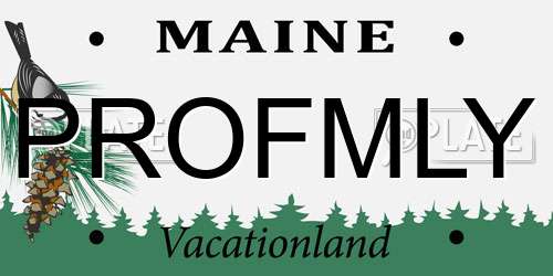 PROFMLY Maine License Plate