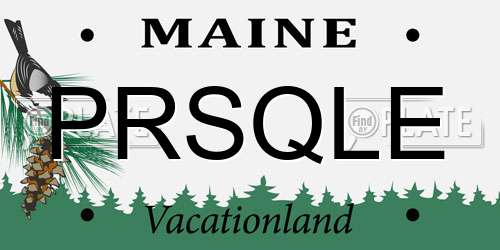 PRSQLE Maine License Plate