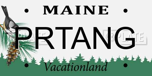 PRTANG Maine License Plate