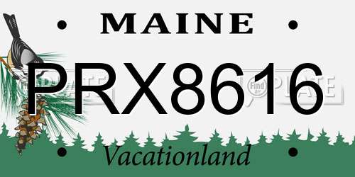 PRX8616 Maine License Plate