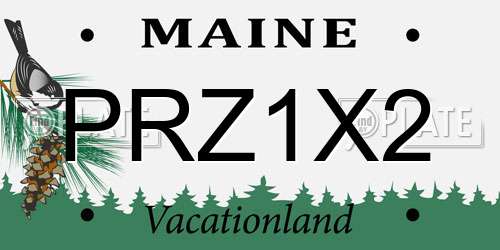 PRZ1X2 Maine License Plate