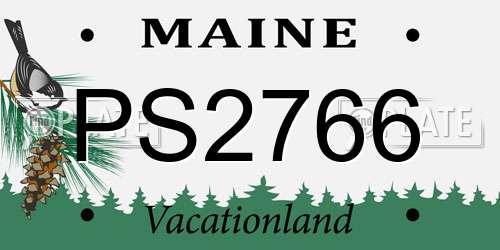 PS2766 Maine License Plate