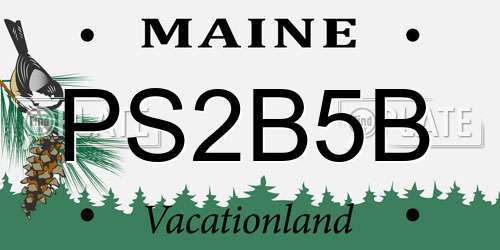 PS2B5B Maine License Plate