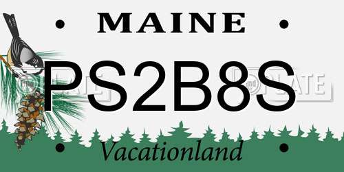 PS2B8S Maine License Plate